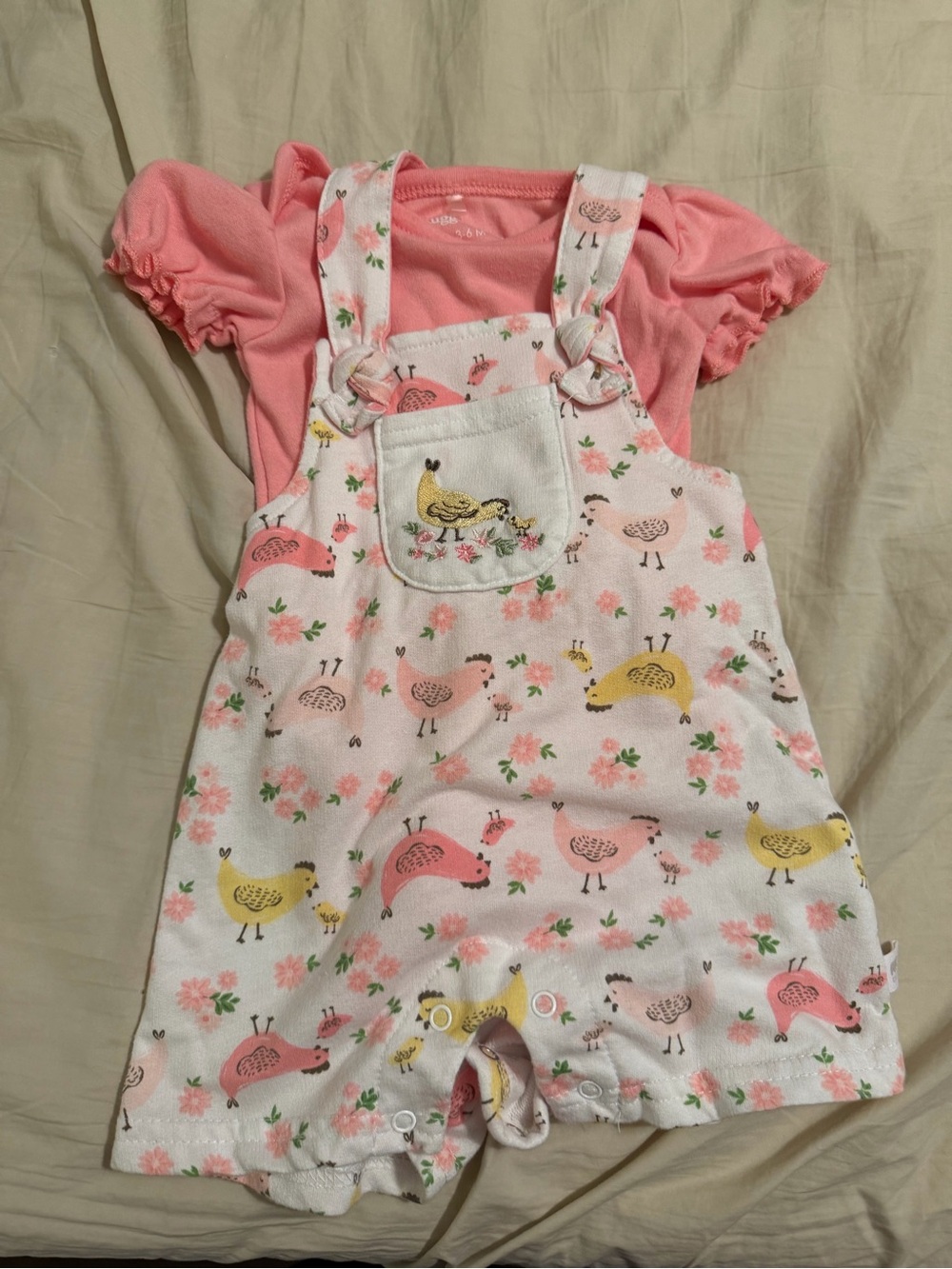 Chicken Print Romper with Sweatshirt